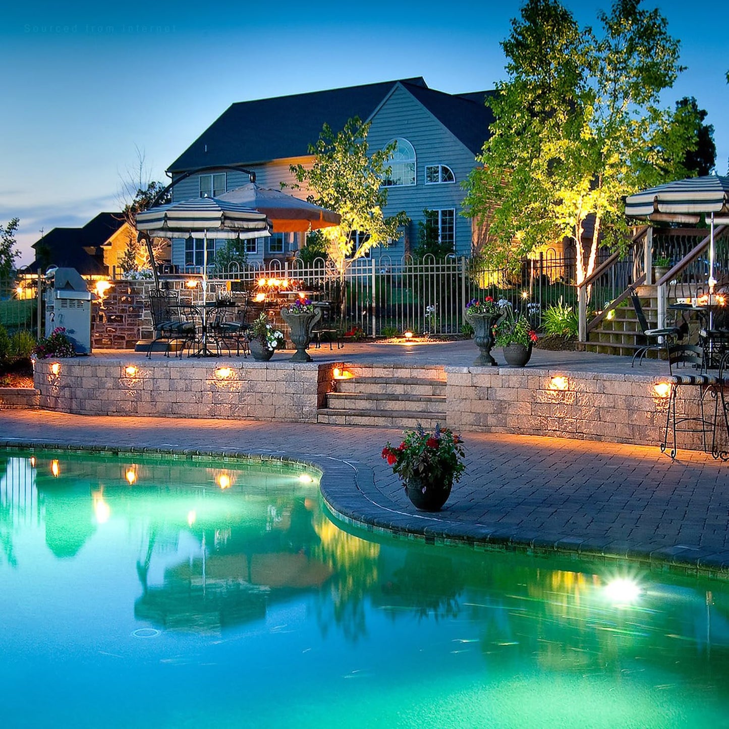 LEONLITE 8-Pack 7 Inch LED Hardscape Lighting, Retaining Wall Lights, LED Landscape Lighting, 12V Paver Light Low Voltage, 4.5W Outdoor Step Lights, 2700K Soft White, ETL