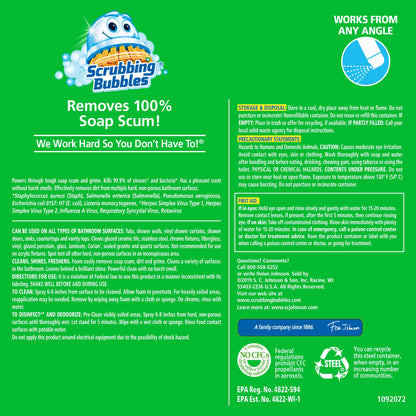 Scrubbing Bubbles Mega Bathroom and Shower Foamer Aerosol, Rainshower Scent, 20oz (Pack of 2)