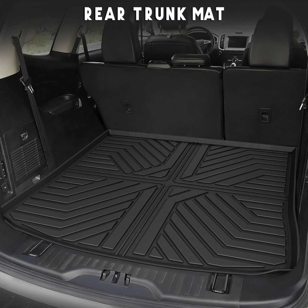 KARPAL Floor Mats Cargo Liner Fit for 2015-2024 Ford Edge, Front & 2nd Row & Cargo Liners, TPE Material All Weather Protection Car Mats for Edge SE, SEL, SEL Plus, Titanium, Sport, ST, ST-Line