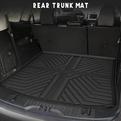 KARPAL Floor Mats Cargo Liner Fit for 2015-2024 Ford Edge, Front & 2nd Row & Cargo Liners, TPE Material All Weather Protection Car Mats for Edge SE, SEL, SEL Plus, Titanium, Sport, ST, ST-Line
