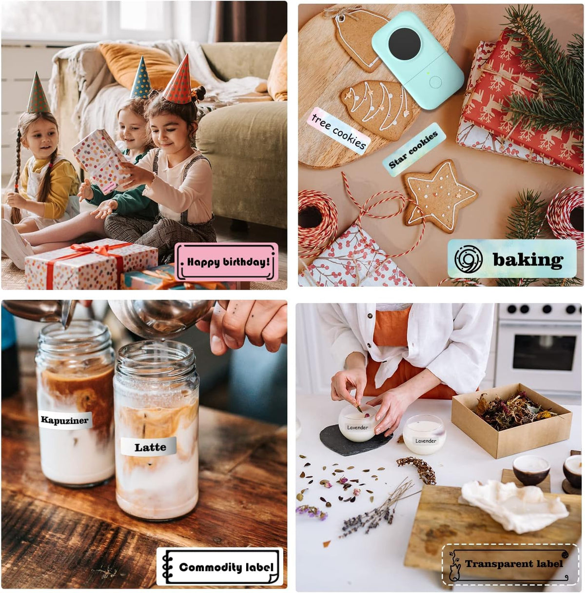 Phomemo Label Maker, D30 Portable Bluetooth Mini Label Printer Machine, Smartphone Handheld Thermal Sticker Small Labeler Multiple Templates Fonts Icon Inkless Custom Label for Home Kids, School Item