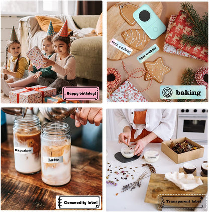 Phomemo Label Maker, D30 Portable Bluetooth Mini Label Printer Machine, Smartphone Handheld Thermal Sticker Small Labeler Multiple Templates Fonts Icon Inkless Custom Label for Home Kids, School Item