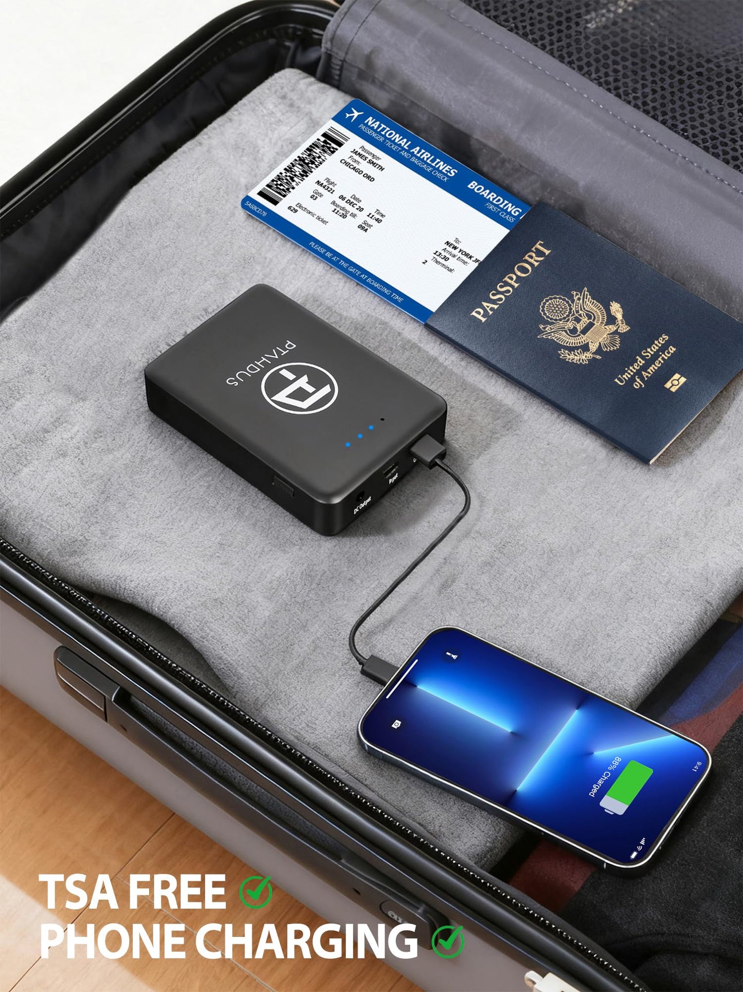 PTAHDUS Women's Heated Jackets 5 Heat Zones Battery Pack Included, with Hand Warmer Pocket(Black, Medium)