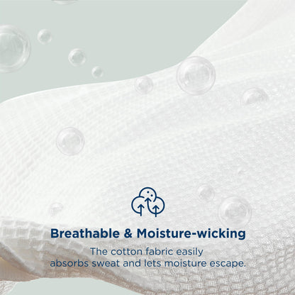 Bedsure 100% Cotton Blanket King Size for Bed - Breathable and Soft, Waffle Weave Blanket for Summer Spring, White, 104x90 inches