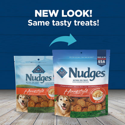 Blue Buffalo Nudges Homestyle Natural Dog Treats, Made in the USA with Real Chicken, Peas, and Carrots, 16-oz. Bag