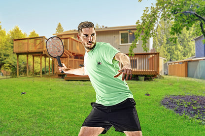 Bug Zapper Racket – Electric Fly Swatter for Gnats, Mosquitoes, & More – Harmless-to-Humans Outdoor Bug Zapper Battery Operated – Handheld Electric Fly Swatter –Indoor Racket
