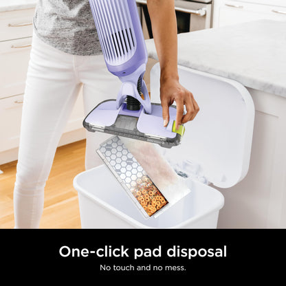 Shark VACMOP Cordless Hard Floor Cleaner, Vacuum and Spray Mop, Powerful Suction, Lightweight, LED Headlights, Includes 4 Disposable Pads, 12oz Multi-surface Cleaning Solution, Lavender, VM252PL