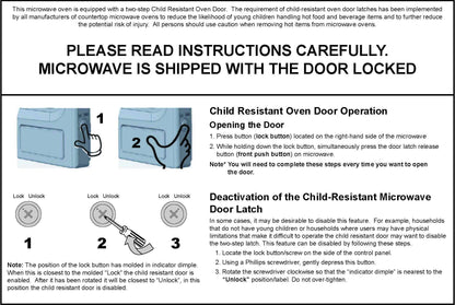 GE Countertop Microwave Oven,1, 200-watt Capacity, 2.0 Cubic Ft., 8 Auto Setting Cooking Settings, Child-Lock Technology, Kitchen Essentials for the Countertop, Dorm Room or Apartment, Stainless Steel
