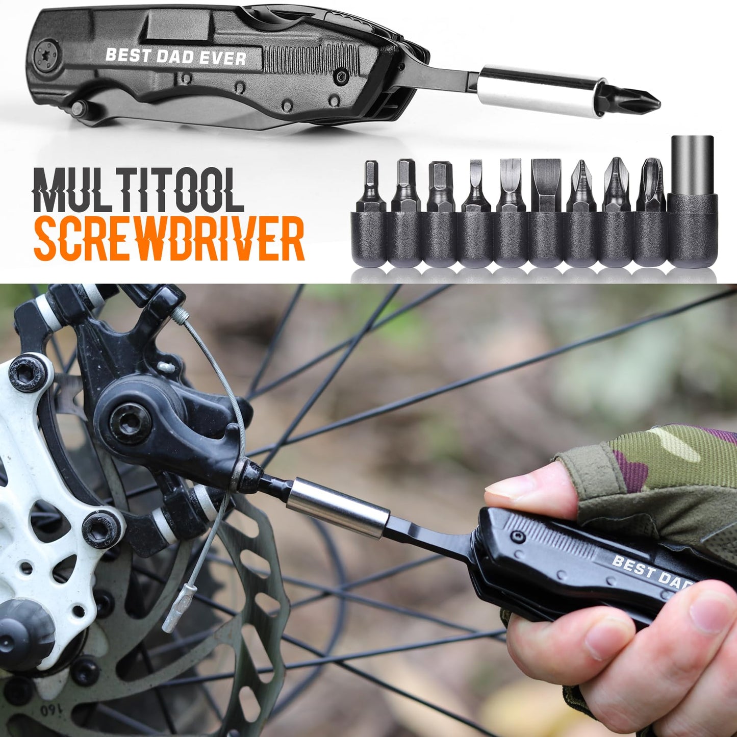 Gifts for Dad, Multitool Knife BEST DAD EVER for Camping, Fathers Day Christmas Unique Gifts for Dad, Dads Birthday Gift from Daughter Son, Christmas Ideal Presents for Dads, Gadget Present for Father