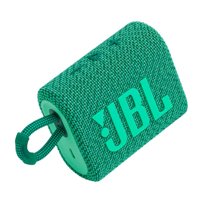 JBL Go 3 Eco - Portable Mini Bluetooth Speaker, big audio and punchy bass, IP67 waterproof and dustproof, 5 hours of playtime, Made in part with recycled materials (Eco Green)