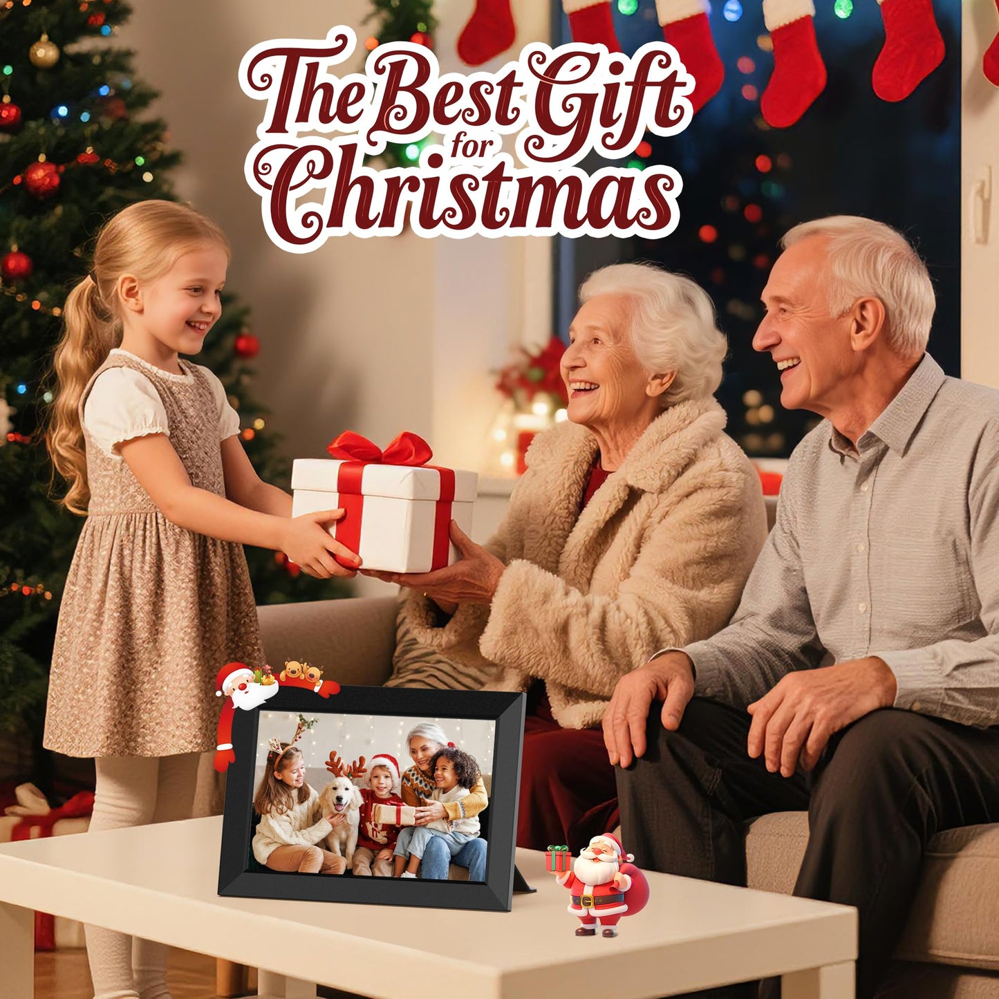 Frameo 10.1 Inch WiFi Digital Picture Frame, Smart Cloud Electronic Photo Frame with HD IPS Touch Screen Slideshow 32GB Memory Auto-Rotate Wall Mount, Share Photos/Videos from Phone by Frameo App