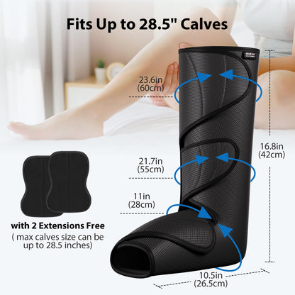 CINCOM Leg Massager for Circulation and Pain Relief, Air Compression Calf Foot Massagers Helpful for Relaxation, Gifts for Mom and Dad (with 2 Extensions)
