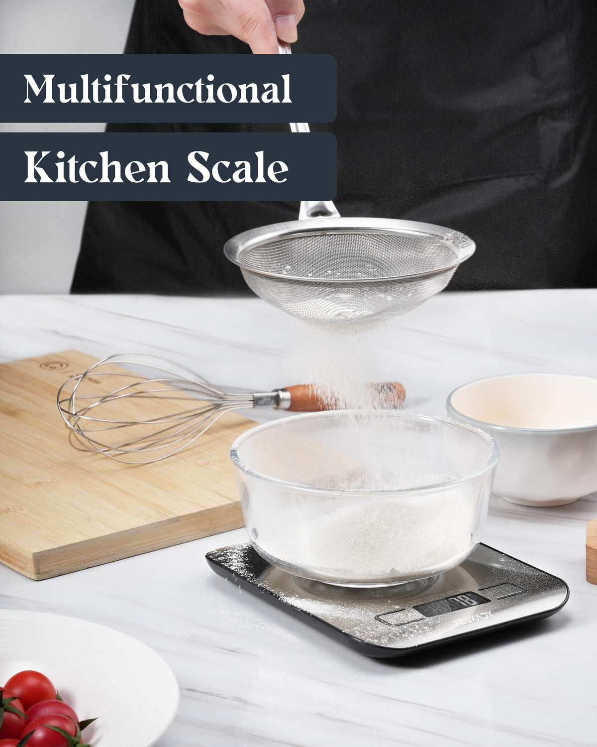 Tcsxady Food Scale, 11lb Digital Kitchen Scale with 6 Units LCD Display and Tare Function,Compact Design for Baking,Healthy Cooking,Meal Prep, 304 Stainless Steel