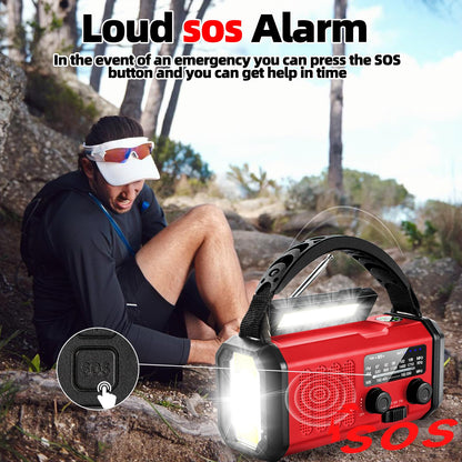 QAUYYW Emergency Weather Radio,37000mWh Portable NOAA/AM/FM Crank Radio, Reading Light, Solar Radio, SOS Emergency Flashlight, Multiple Power Sources,for Hurricanes and Emergencies