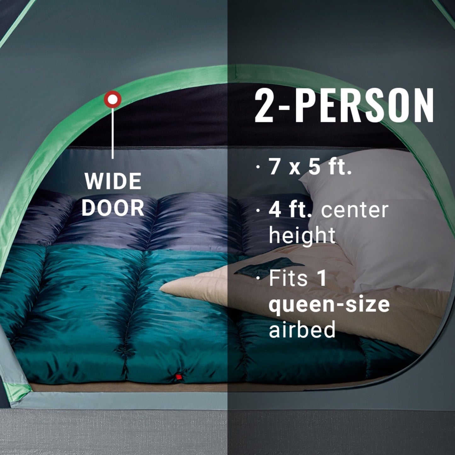 Coleman Skydome Tent with 5 Minute Setup, 2/4/6/8-Person Weatherproof Tent with Rainfly & Carry Bag, 20% More Headroom Than Traditional Canopies