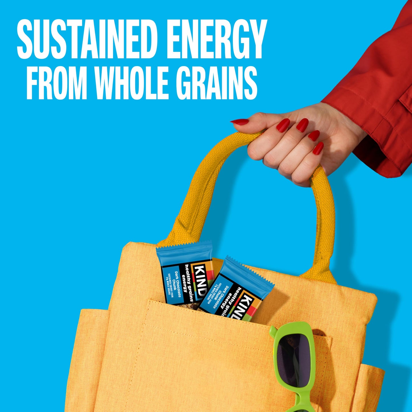 KIND Healthy Grains Energy Bars, Dark Chocolate Chunk, 21g Whole Grains, Made with Super Grains, Gluten Free Snacks, 40 Ct.