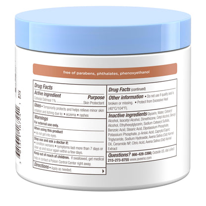 Aveeno Baby Eczema Therapy Nighttime Body Balm, Moisturizing Eczema Treatment, Ceramides, Triple Oat Complex, Soothes Dry, Itchy Skin, Hypoallergenic, Fragrance & Steroid Free, 11oz