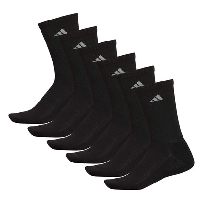 adidas Men's Athletic Cushioned 6-Pack Crew, Cushioned Crew Socks with Arch Compression for a Secure Fit
