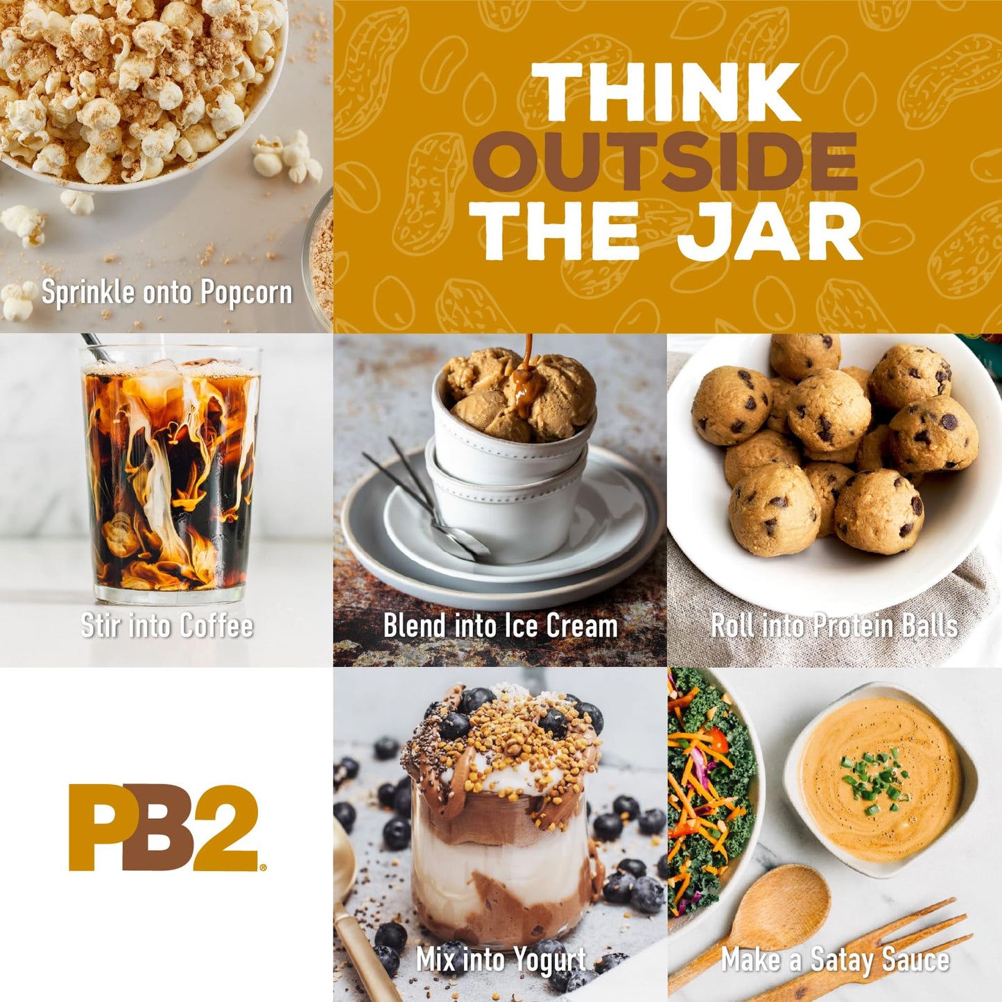 PB2 Powdered Peanut Butter Powder | 2LB Jar | Certified Gluten Free, Low-Carb, Keto Diet Friendly | Original Flavor with 6G of Protein, 90% Less Fat, 60 Calories Per Serving | Easy Mix for Healthy, Fit Diet