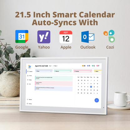Dragon Touch 21.5" Digital Calendar Chore Chart – 1080P Full HD Interactive Touchscreen, Smart Family Planner, Hearth Display Digital Calendar Wall & Desk Mountable for Seamless Scheduling