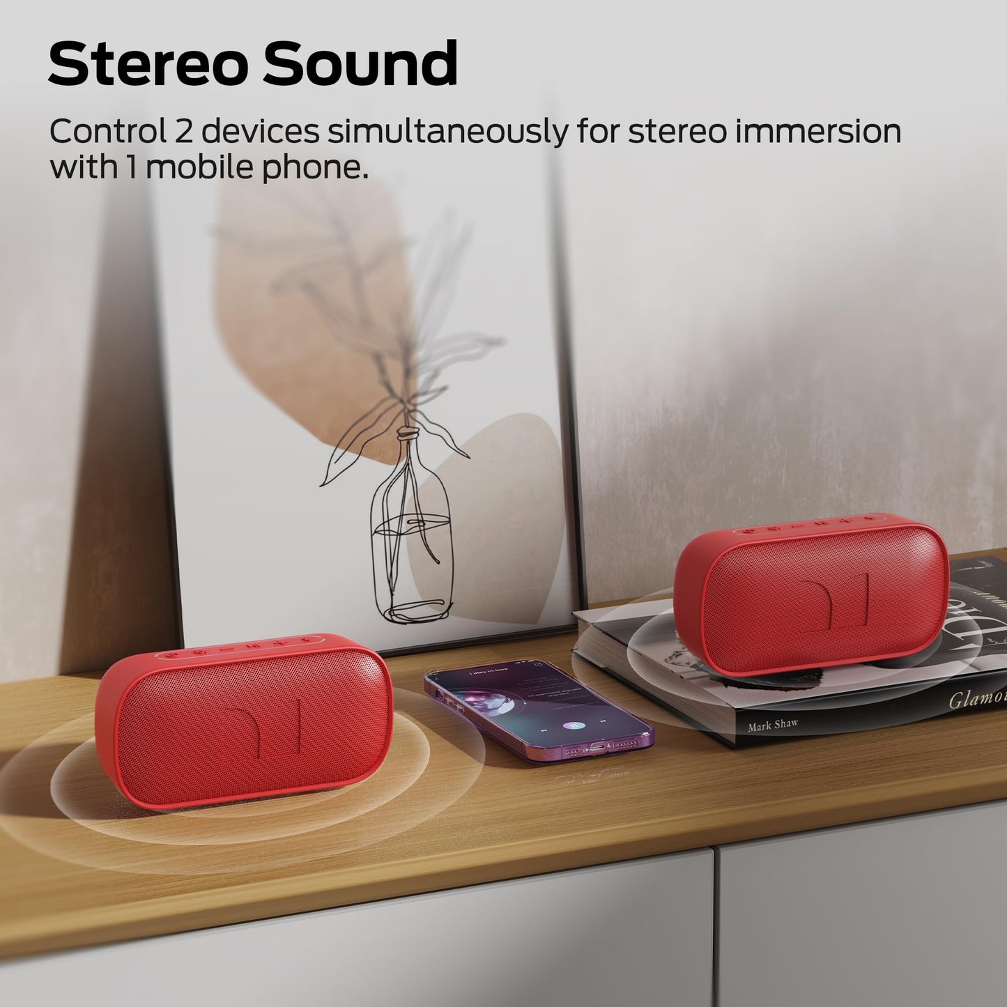 Monster S150 Bluetooth Speaker, Strong Bluetooth 5.4, IPX7 Waterproof Wireless Speaker, Support Sulti-Channel Connection, HD Hands-Free Calling, Compact Design Bluetooth Speakers