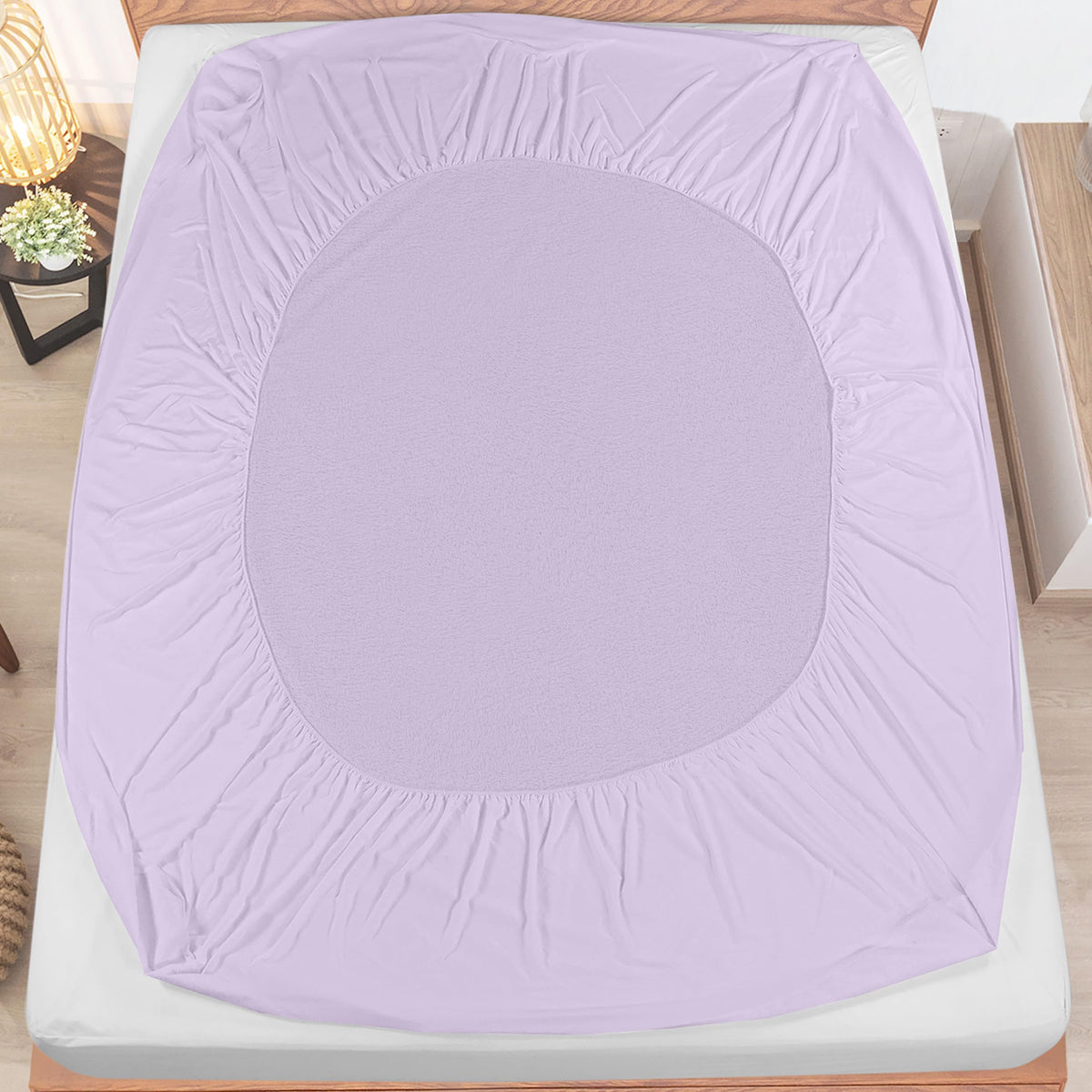 Utopia Bedding Waterproof Mattress Protector King Size, Premium Terry Mattress Cover 200 GSM, Breathable, Fitted Style with Stretchable Pockets (Lavender)