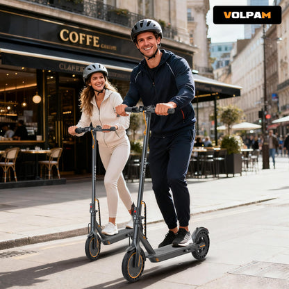 VOLPAM Electric Scooter, 350W/500W Powerful Motor, 8.5"/10" Solid Tires, 19/22Mph, 28/23/21/16 Miles Max Range, Dual Braking