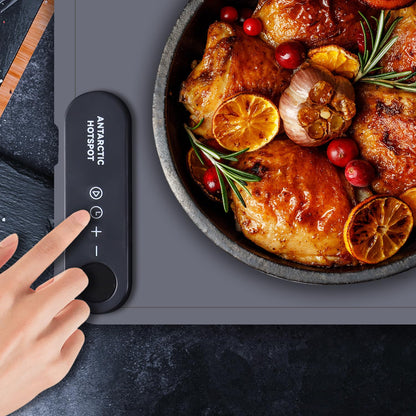 Food Warming Mat 24x16inch Surface Heating for Food Party Buffet Daily Use, Portable Electric Silicone Defrosting Tray, Hot Plate Keep Food Warm (Gray)