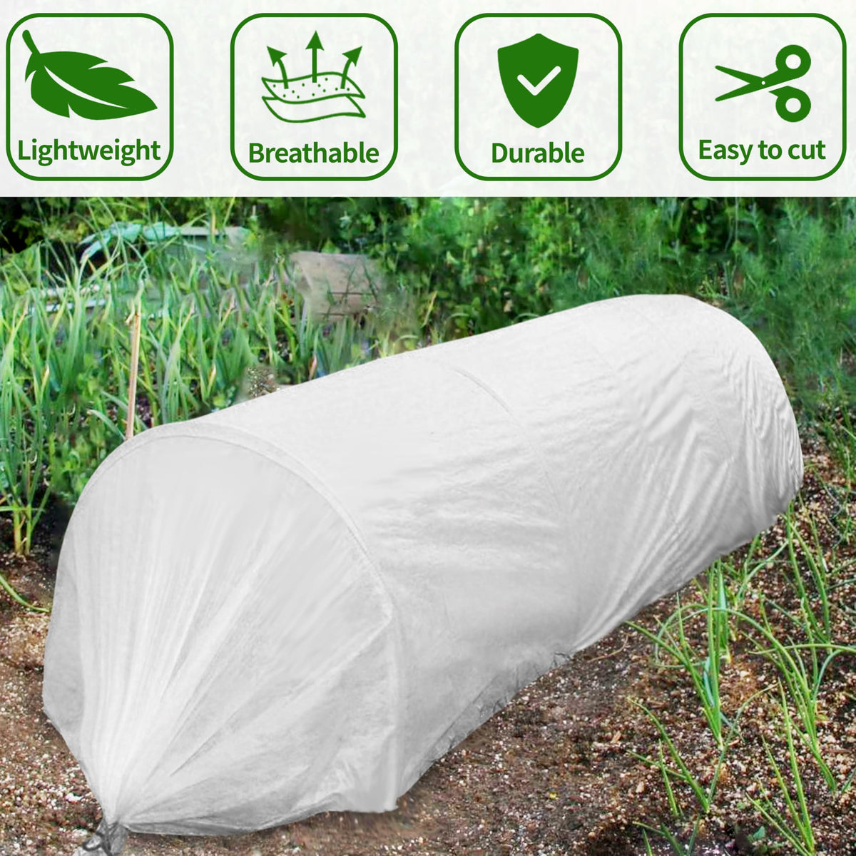 SORANGEUN 10x30ft Plant Covers Freeze Protection, 1.5oz/yd² Frost Cloths, Plant Blanket for Winter Raised Garden Bed, Garden Cover for Snow, Tree, Shrub, Burlap, Rose