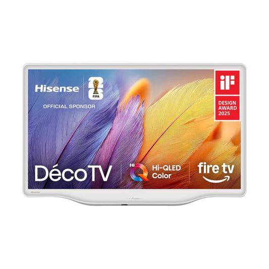 Hisense 32-Inch S5 DécoTV Series QLED FHD Smart Fire TV (32S5QF, 2025 Model) - Versatile Fit, Hi-QLED Color, Art-Inspired Design, Fluid Central Stand, DTS Virtual: X, Stream Live TV Without Cable