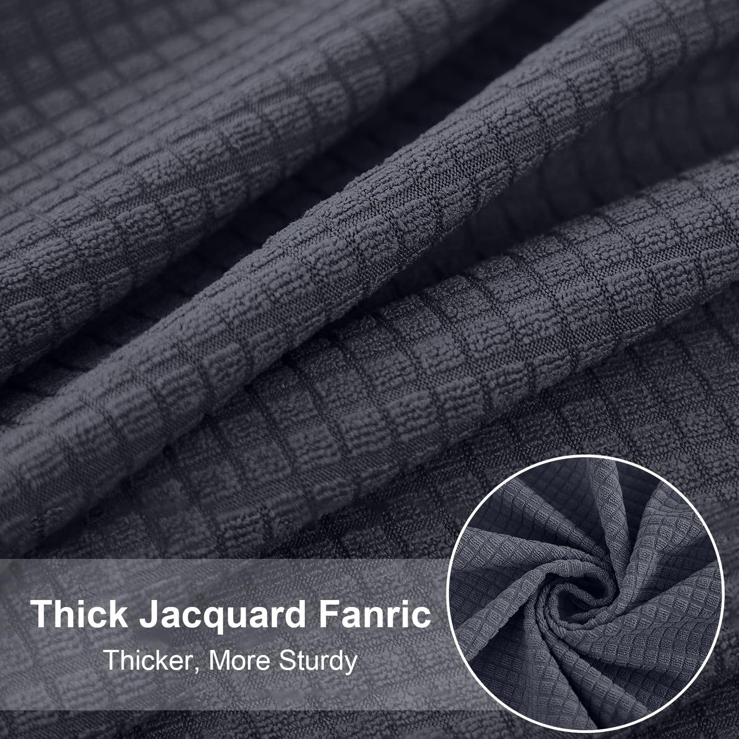 DISSA Waterproof Couch Cushion Covers, Washable Sofa Cushion Covers, Stretch Sofa Slipcovers, Thick Jacquard Fabric, Couch Sofa Covers for Pets Furniture Protector(3 Seaters + 1 Chaise, Grey)