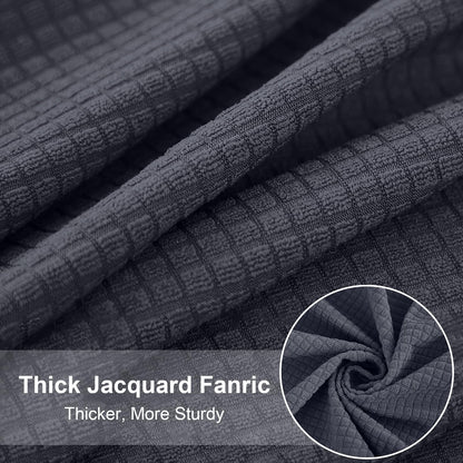 DISSA Waterproof Couch Cushion Covers, Washable Sofa Cushion Covers, Stretch Sofa Slipcovers, Thick Jacquard Fabric, Couch Sofa Covers for Pets Furniture Protector(3 Seaters + 1 Chaise, Grey)