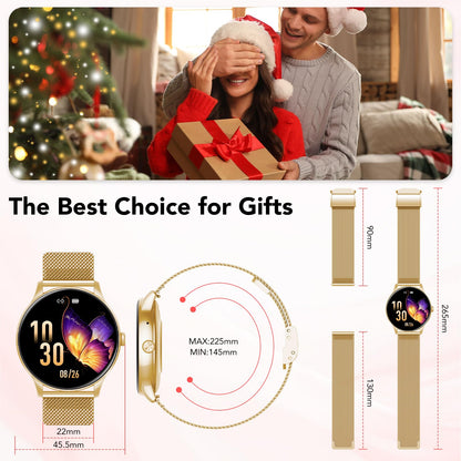 taopodo Smart Watches for Women, 1.39" HD Health Fitness Tracker with Bluetooth Calling (Answer/Make Calls), 120+ Sports Modes, Timer, IP68 Waterproof Watch for Android/iPhone