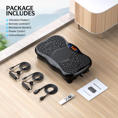 GMCXAX Vibration Plate Exercise Machine, Lymphatic Drainage Machine for Weight Loss, Lymphatic Drainage & Muscle Recovery, Multiple Speeds with Bluetooth & Remote, Max User Weight 330lbs