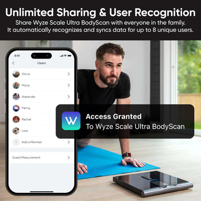 Wyze Scale Ultra BodyScan Smart Scale with Handle – Wi-Fi & Bluetooth Body Composition Scale for Weight, BMI, Body Fat, Muscle Mass, and Segmental Measurement, Black