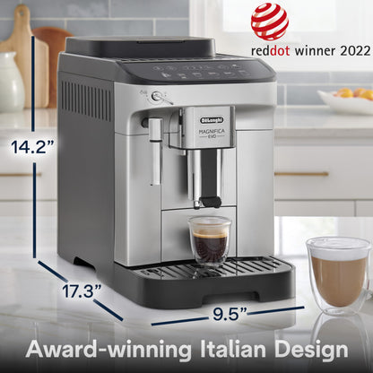De'Longhi Magnifica Evo Automatic Espresso & Coffee Machine with Manual Milk Frother for Latte, Cappuccino, Iced Coffee, Built-in Grinder, ECAM29043SB