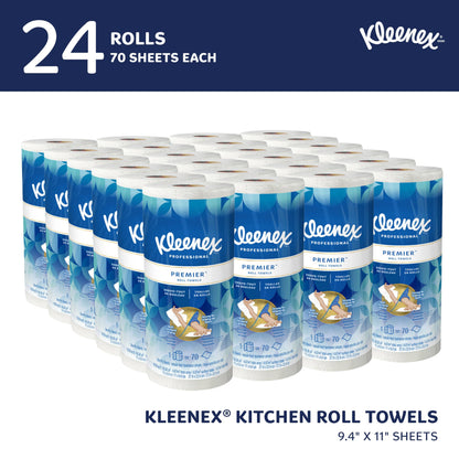 Kleenex Professional Premier Kitchen Paper Towels (13964), Cloth-Like Softness, White (70 Sheets/Roll, 24 Rolls/Case, 1,680 Sheet Total)