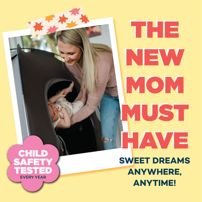 SlumberPod The Original Blackout Sleep Tent Travel Essential for Babies and Toddlers, Mini Crib and Pack N Play Cover, Sleep Pod for Kids with Monitor Pouch and Fan Pouch, Blocks 95%+ Light, Black