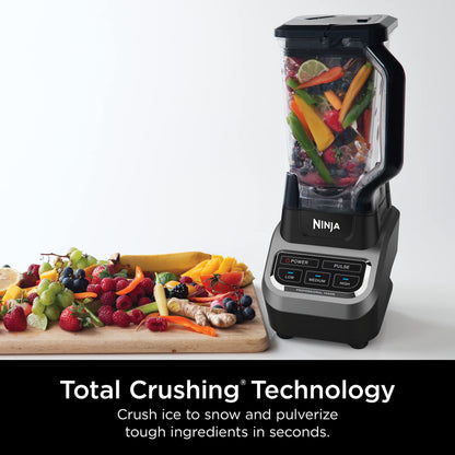 Ninja Professional Blender 1000W, Total Crushing Technology- Smoothies, Ice Crushing & Frozen Fruit, Full-Size Countertop Blender, 72-oz. Pitcher, Black & Grey, BL610