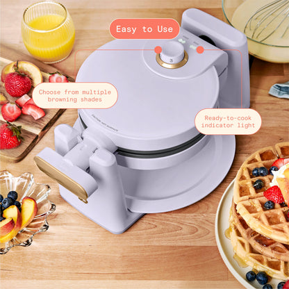 Beautiful Rotating Belgian Waffle Maker, Lavender by Drew Barrymore