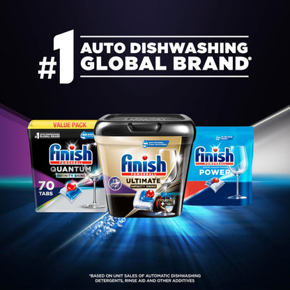 Finish Quantum Infinity Shine Dishwasher Pods, No Pre-Rinse Dishwasher Detergent Soap Removes 24HR Dried-On Stain and Grease, Leaving a Virtually Spotless Shine, 70 Count
