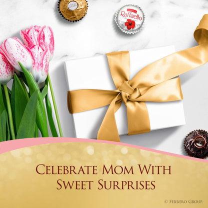 Ferrero Rocher, 24 Count, Premium Gourmet Milk Chocolate Hazelnut, Individually Wrapped Candy for Gifting, Mother's Day Gift, 10.5 oz