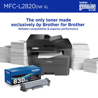 Brother MFC-L2820DW XL Wireless Compact Monochrome All-in-One Laser Printer with Copy, Scan and Fax, Duplex, Black & White | Up to 4,200 Pages of Toner Included(1), Amazon Dash Replenishment Ready