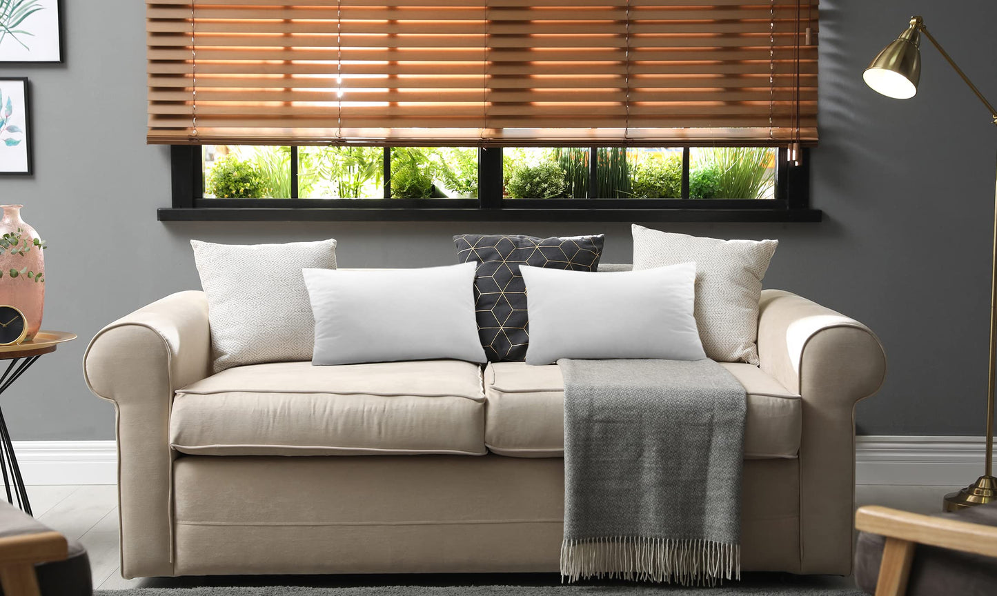 Utopia Bedding Throw Pillows Insert (Pack of 2, White) - 12 x 20 Inches Bed and Couch Pillows - Indoor Decorative Pillow