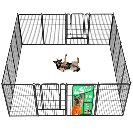 FXW Rollick Unleashed Dog Playpen for Indoor, Yard, RV Camping, 45 inch 16 Panels for Large Dogs│Patented