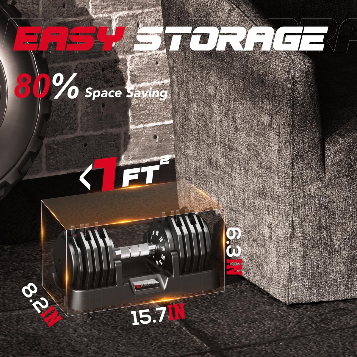 Keppi Adjustable Dumbbell Set - 10LB to 55LB 10 in 1 Single Adjustable Weight Set with Anti-Slip Metal Handle,Exercise & Fitness Dumbbell for Home Gym