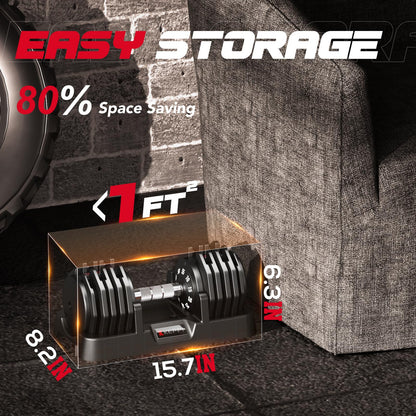 Keppi Adjustable Dumbbell Set - 10LB to 55LB 10 in 1 Single Adjustable Weight Set with Anti-Slip Metal Handle,Exercise & Fitness Dumbbell for Home Gym