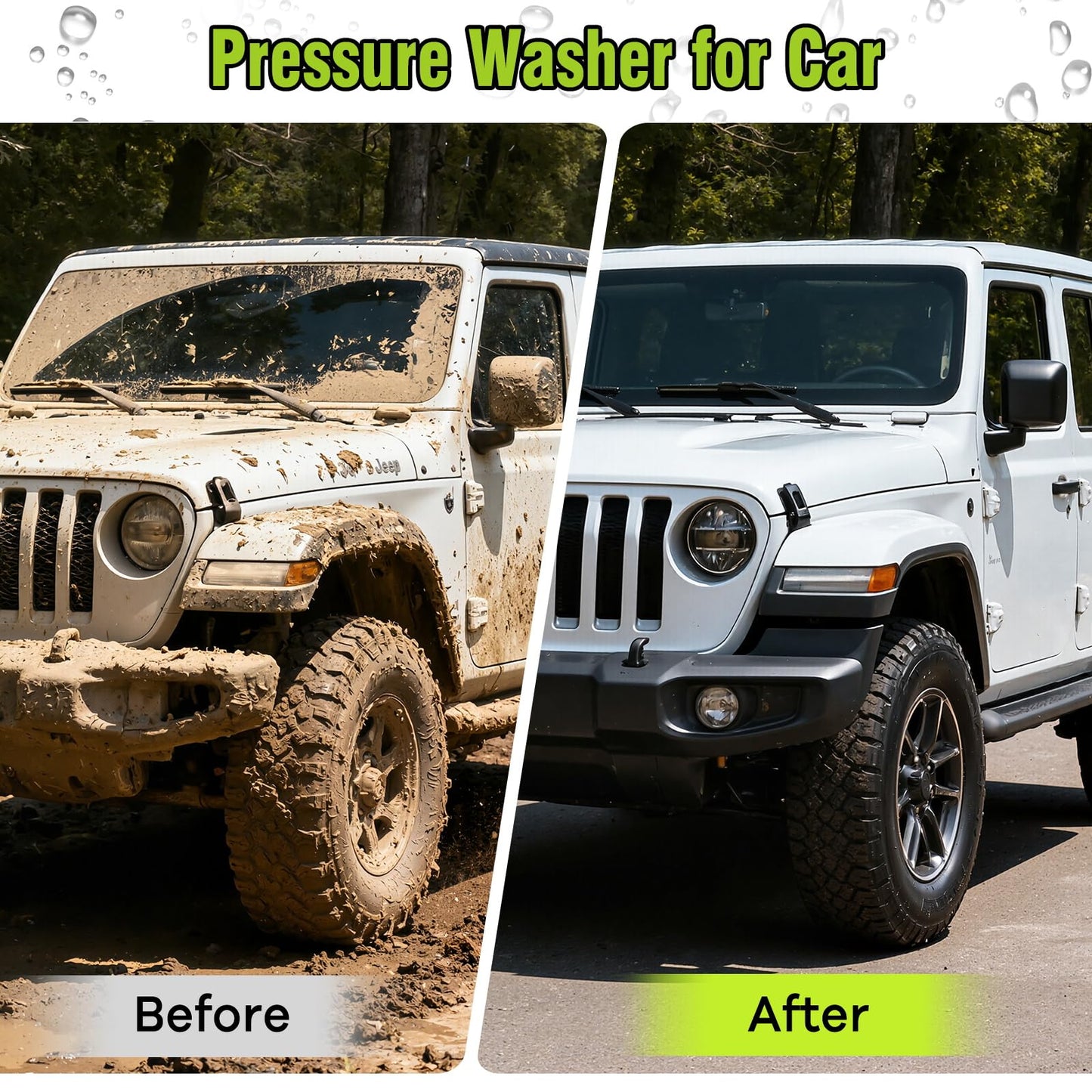 Pressure Washer, Power Washer with 4 Quick Connect Nozzles 1 Foam Cannon, High Pressure Cleaning Machine for Cars/Fences/Driveways/Patios/Farms/Home Cleaning