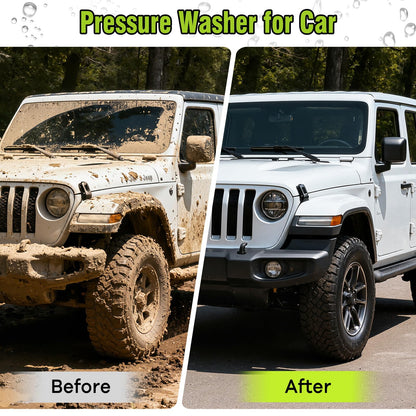 Pressure Washer, Power Washer with 4 Quick Connect Nozzles 1 Foam Cannon, High Pressure Cleaning Machine for Cars/Fences/Driveways/Patios/Farms/Home Cleaning