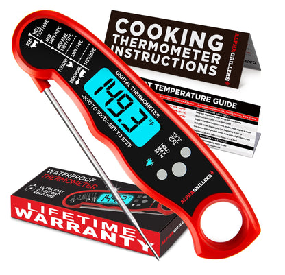 Alpha Grillers Meat Thermometer Digital - Instant Read Food Thermometer for Cooking Grilling Air Fryer Griddle Probe Kitchen Gadgets Essentials BBQ Accessories Grill Gifts for Men Him Dad Fathers Day